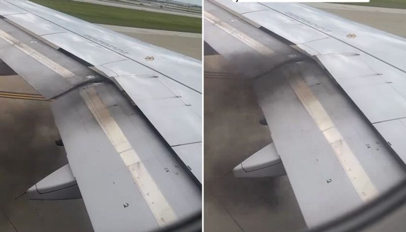 United Airlines flight engine catches fire moments before takeoff at Chicago airport; WATCH viral video snt