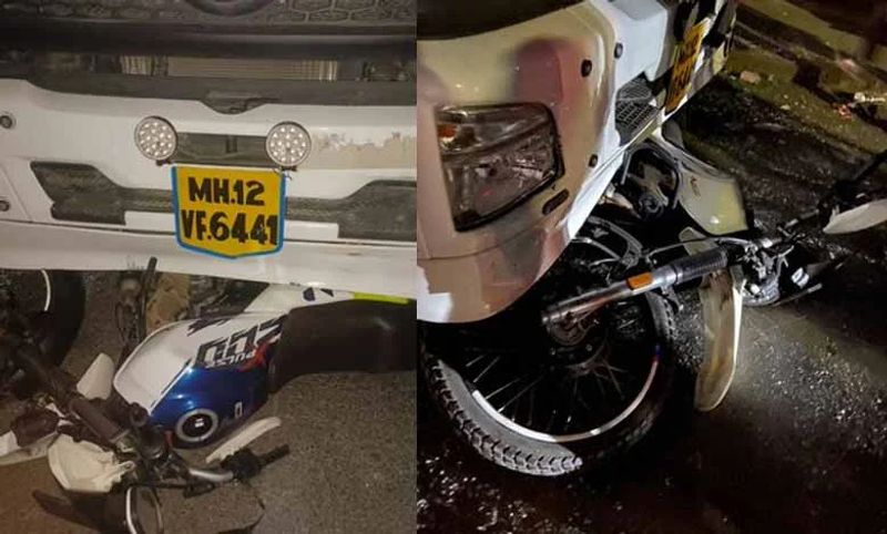 truck rammed onto a scooter carrying three engineering students and two of them killed 