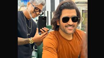 MS Dhoni Shows Off New Haircut by Aalim Hakim; Internet Showers Compliments RTM 