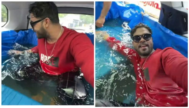 Action against YouTuber Sanju Techy Amban style swimming pool inside the car