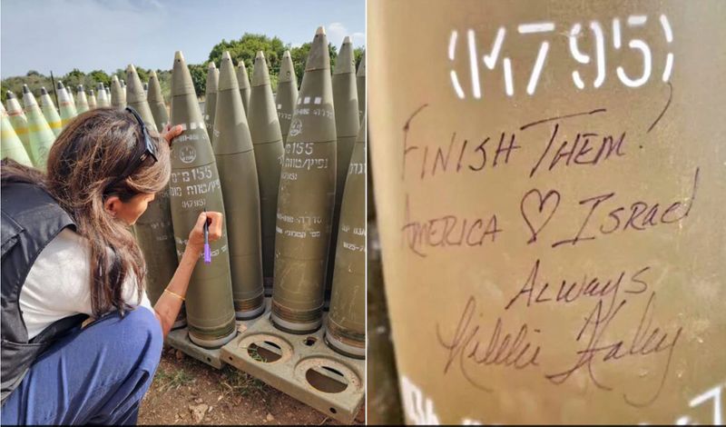 Nikki Haley writes 'Finish Them' on Israeli artillery shells during visit near Lebanon border; see pictures snt