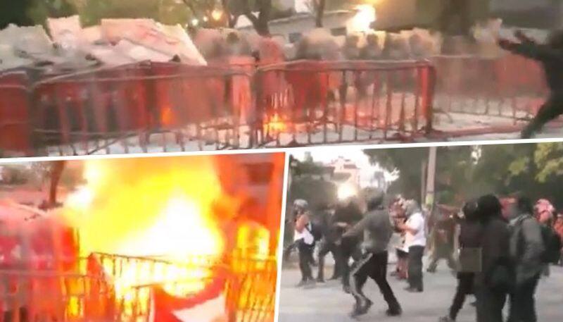 Israeli embassy in Mexico City set on fire use molotov cocktails as protests intensify over Gaza war (WATCH)