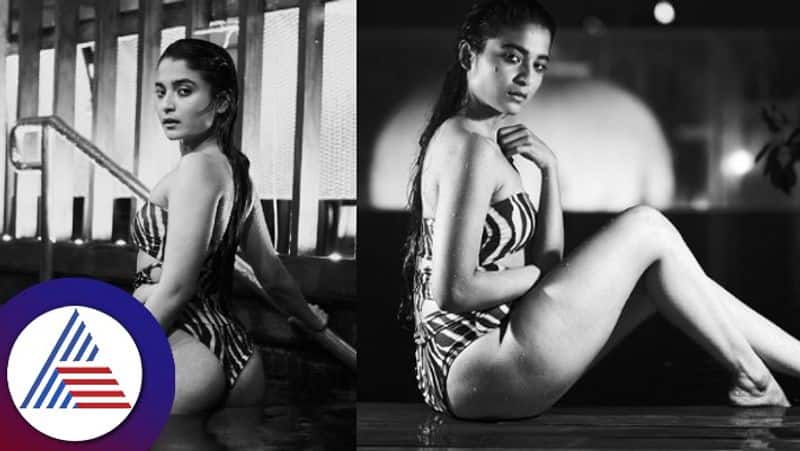 Actress singer Chaitra Achar stuns in bikini photos skr