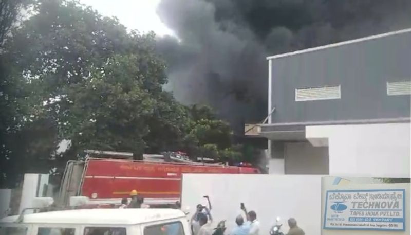 Fire accident in Technova tapes factory at Bengaluru's Bommasandra industrial area, rescue underway vkp