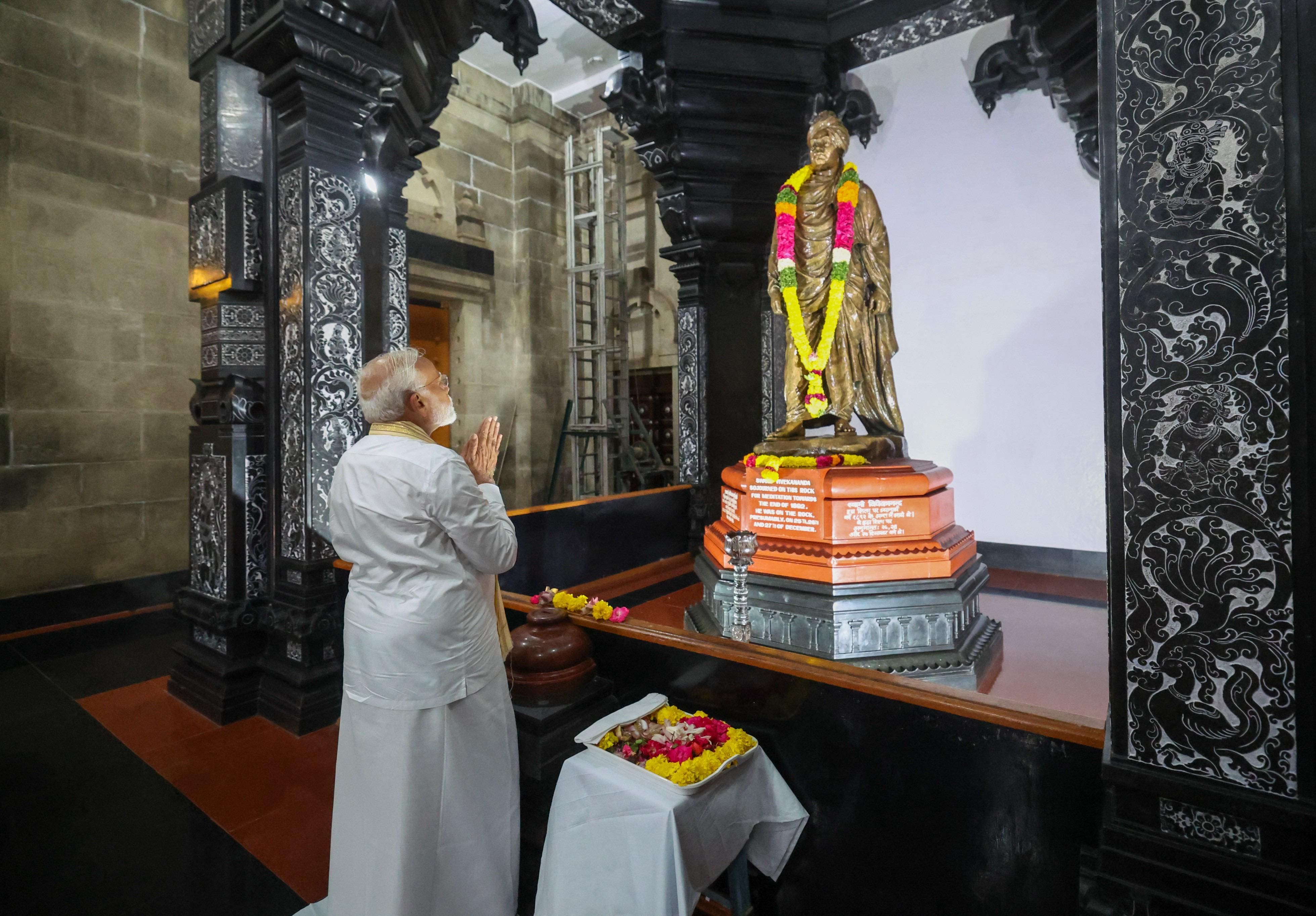  PM Modi's meditation at Vivekananda Rock second day Kanyakumari under heavy security