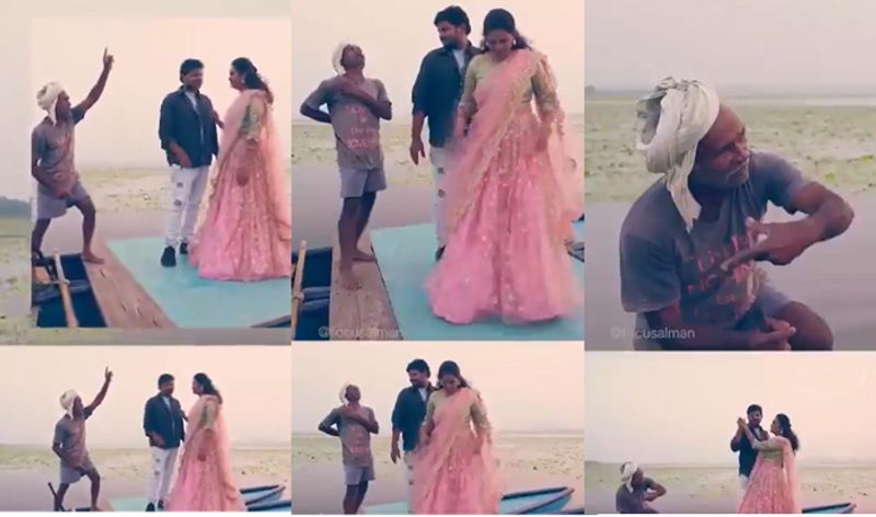 Boatman teach Iconic photo Poses to new couple on pre wedding shoot at river video goes viral ckm