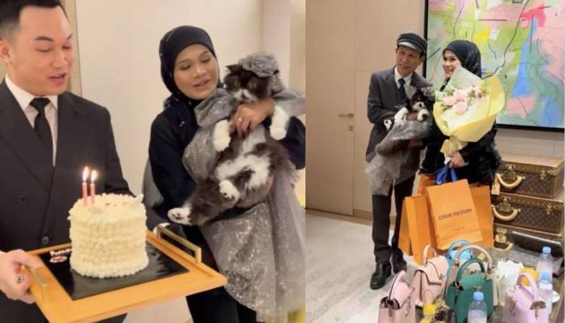 Malaysian millionaire Haliza Maysuris lavish birthday party for her pet cat 