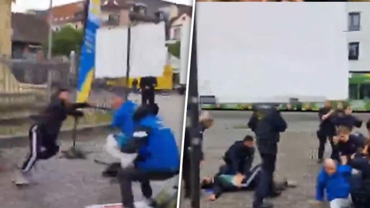 Caught on camera: Knife-wielding assailant injures several in Germany's Mannheim, attacker nabbed (WATCH)