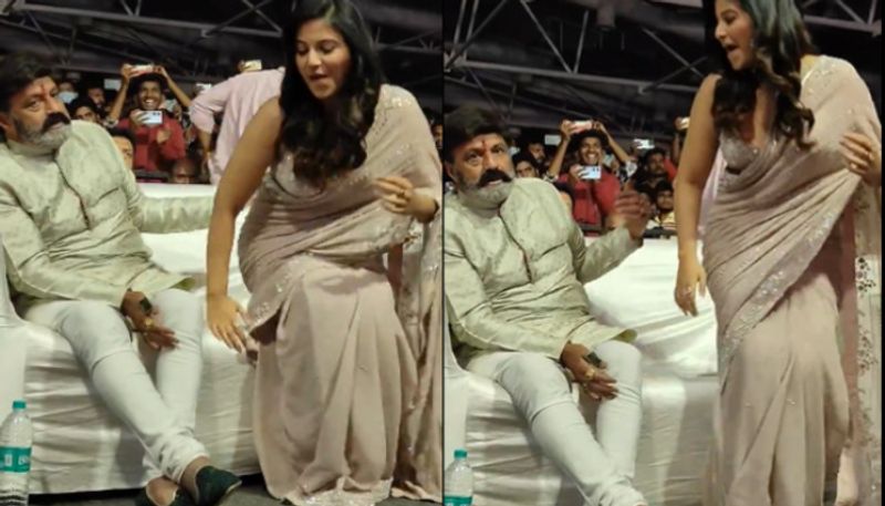 Balakrishna touch heroine Anjali back side new video viral arj 