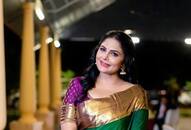 Asha Sharath latest saree zkamn