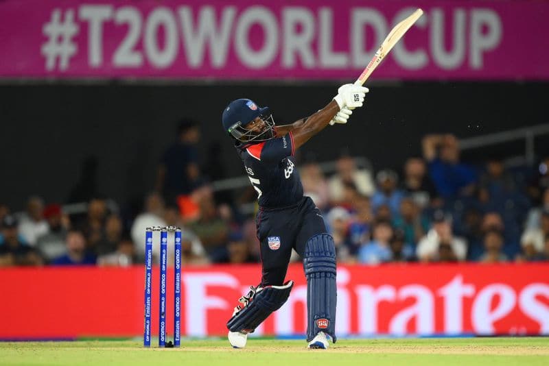 T20 World Cup 2024, WI vs USA: Aaron Jones smashes a mammoth 101m six which lands on the stadium roof (WATCH)