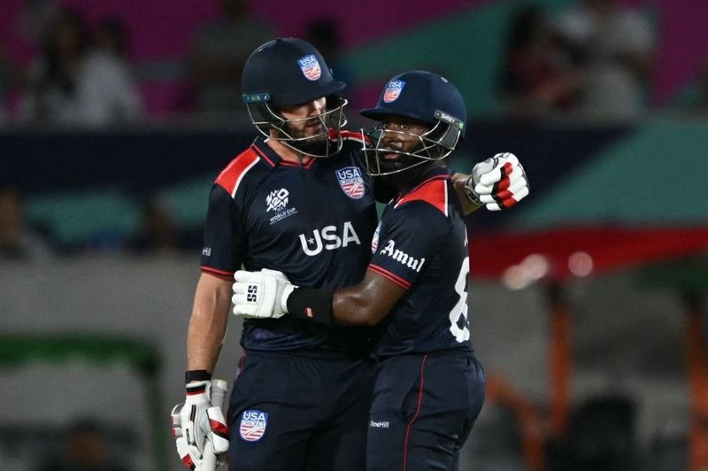 USA and Canada players who played a super innings with the bat in the first match USA vs Canada of the T20 World Cup 2024 , Aaron Jones, Andries Gous, Nicholas Kirton RMA