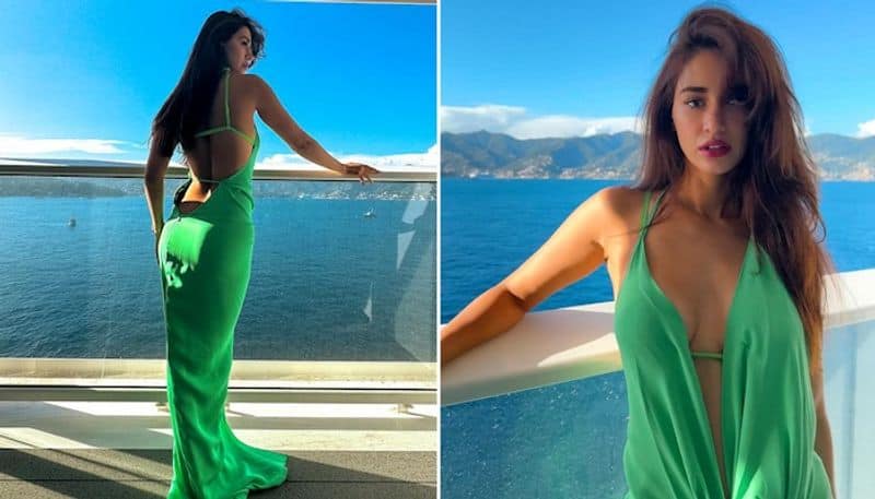 Disha Patani oozes HOTNESS at Radhika Merchant's pre-wedding bash; poses in green backless dress [PHOTOS] ATG