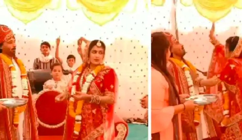 Bride slaps groom for not eating rasgulla on stage, video goes viral Vin