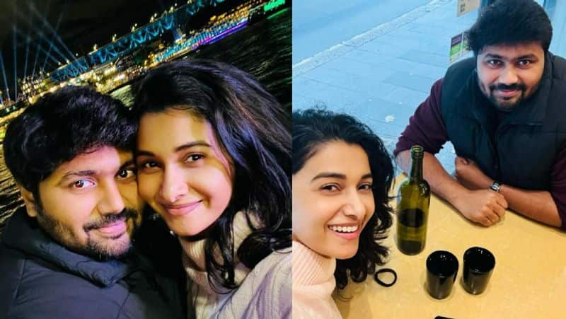 Indian 2 Movie Actress Priya Bhavani Shankar Romantic photos with her lover rajavel in Sydney gan