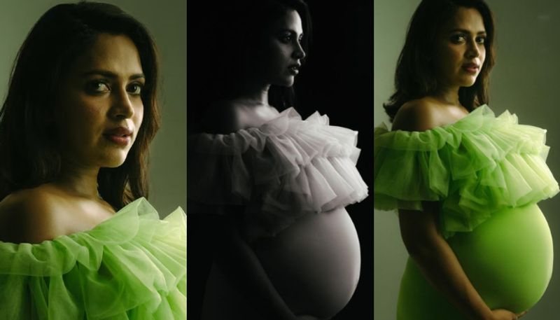 Amala paul green gown maternity photoshoot viral 