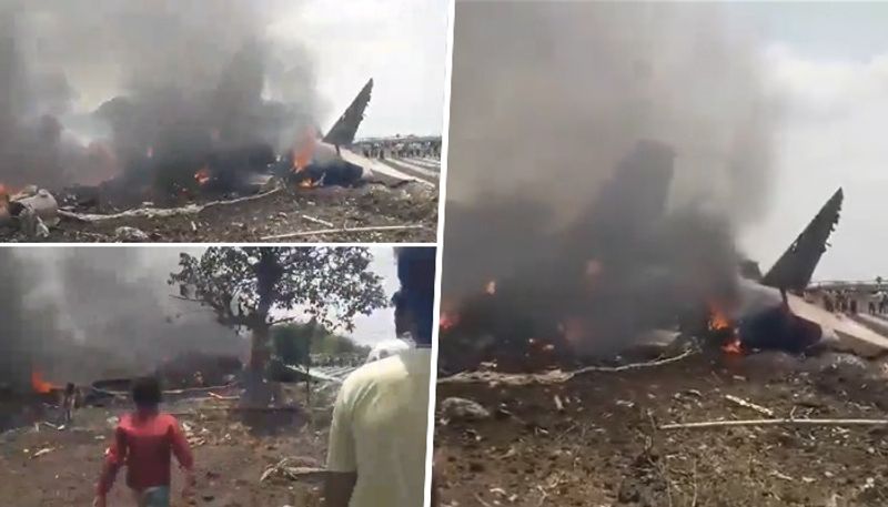 IAF Sukhoi fighter crashes in Maharashtra Nashik pilot and copilot eject safety dramatic visuals surface watch snt