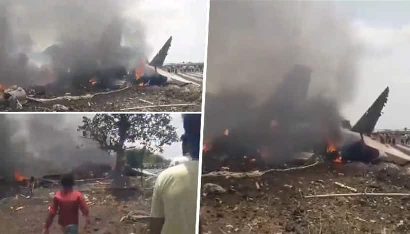 IAF’s Sukhoi fighter crashes in Maharashtra's Nashik, pilot and co pilot eject safely; WATCH dramatic videos