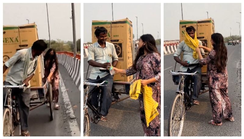 Woman who helped rickshaw puller in harsh sun gets trolled on social media