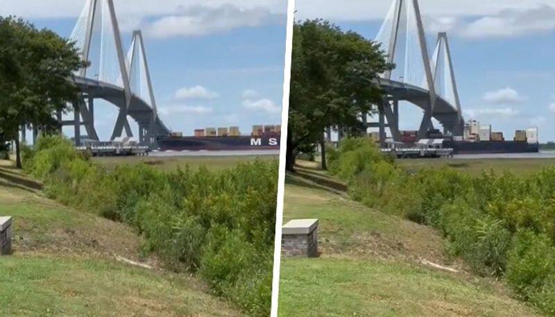 South Carolina collision scare: Out-of-control cargo ship forces closure of iconic Ravenel Bridge (WATCH) snt