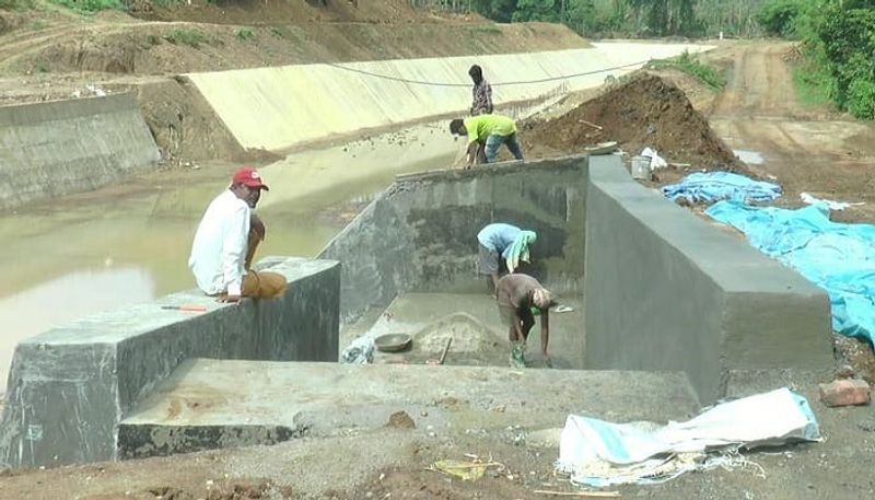 Harangi Left Bank Canal Repair Work after 40 years in Kodagu grg 