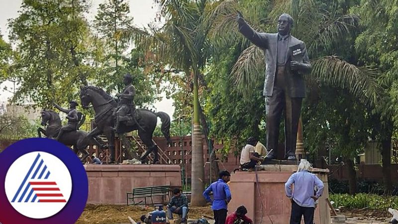 Gandhi Ambedkar Shivaji statues shifted within Parliament premises Congress slams move rav