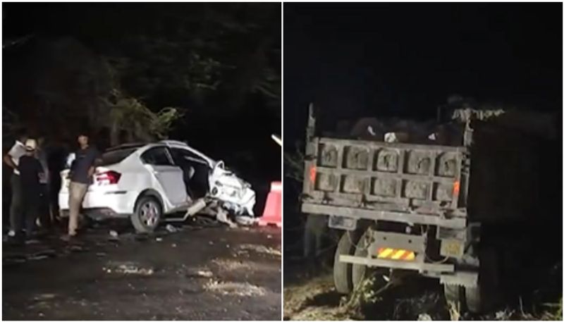 A car collided with a Taurus lorry; Five members of a family died in Gujarat 