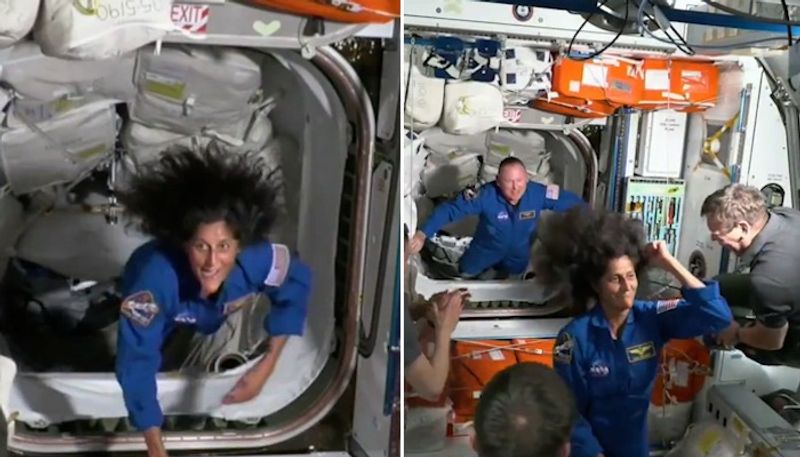 Sunita Williams dances as her Boeing Starliner capsule docks with Space Station sgb