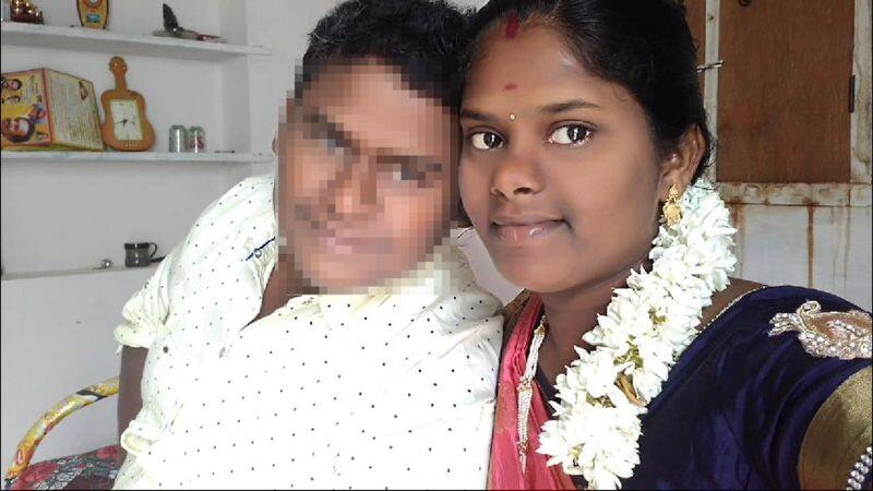 A young woman married another man while her husband went abroad for work, creating a stir in Tenkasi vel