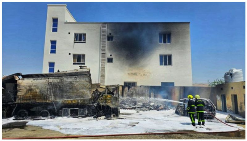 tanker catches fire in oman 