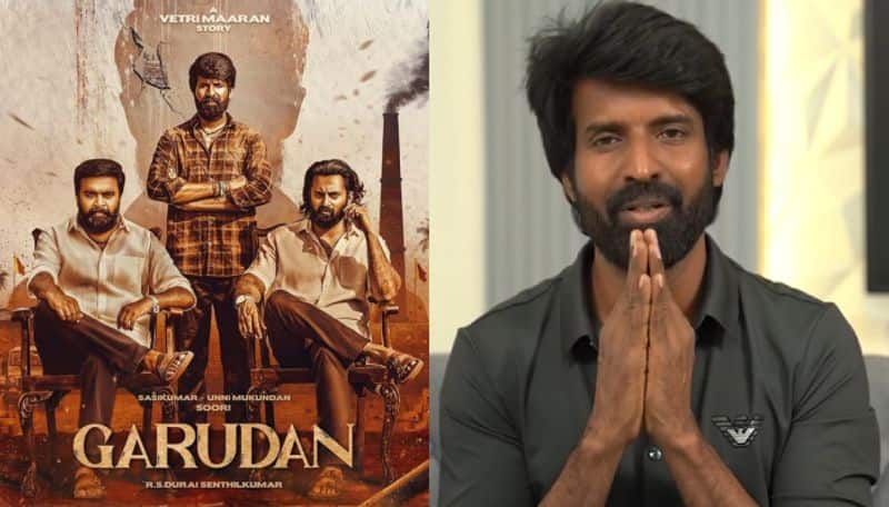 actor and action hero soori thanked audience and press for garudan movie success viral video ans