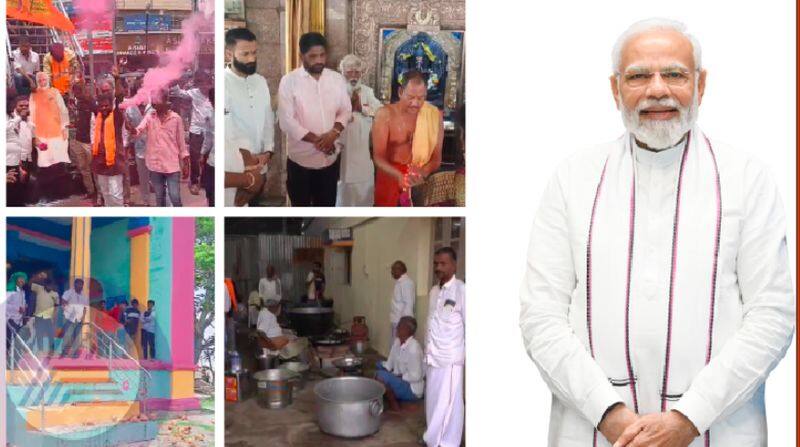 Narendra modi PM oath ceremony live update special puja by BJP workers across Karnataka rav