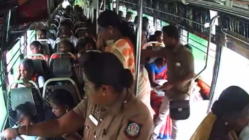 A woman who was traveling in a bus near Theni suffered a head injury when she slipped and fell. CCTV footage is going viral-rag