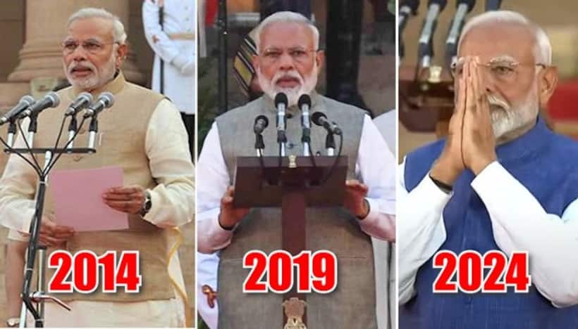 Narendra Modi sworn in as PM: Decoding his look for oath-taking ceremony in 2014, 2019 and 2024