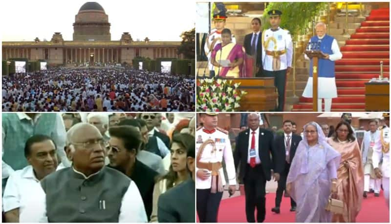 Mohammad Muisu Sheikh Hasina Kharge Chandrachud Ambani Shah Rukh khan Akshay kumar for Modi 3.0 oath ceremony