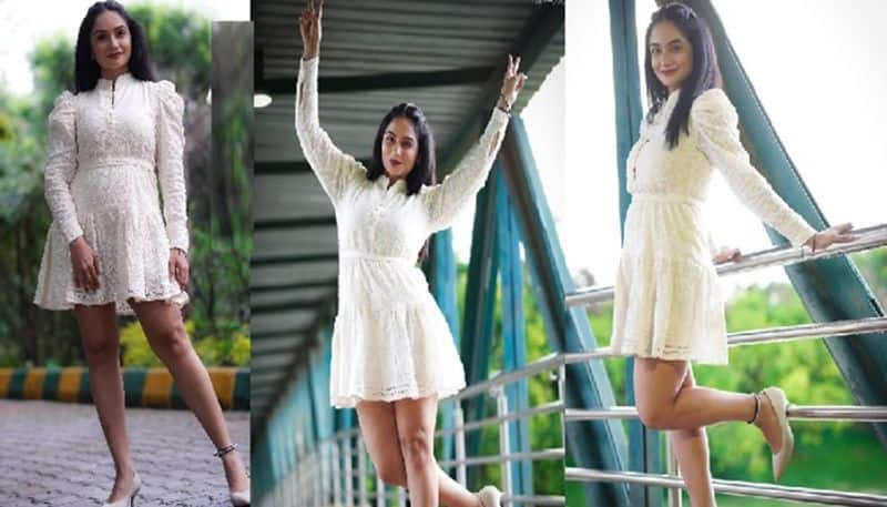 Zee kannada Hitler kalyana serial Actress Rajini stunned in white short dress pav