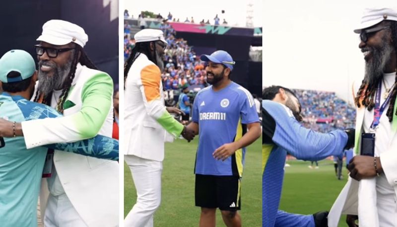 T20 WC 2024, IND vs PAK: Chris Gayle meets Rohit, Kohli in NY; tricolour blazer wins hearts (WATCH) vkp