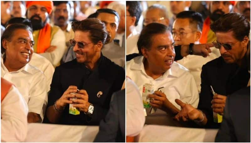 Mukesh Ambani Shah Rukh Khan drink rs 31 ORS pack during PM Modi oath Taking Ceremony ckm