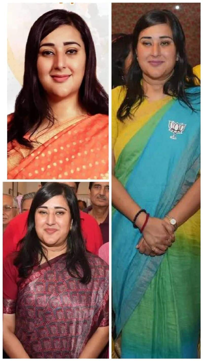  Late BJP  politician Sushma Swaraj daughter bansuri swaraj saree look xbw