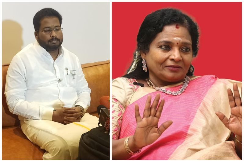 trichy surya open challenge to former governor tamilisai soundararajan in madurai vel