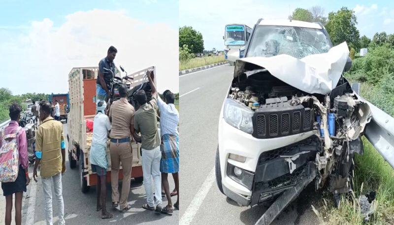 Ettaiyapuram high speed car smash two wheeler two died in accident cctv footage released ans