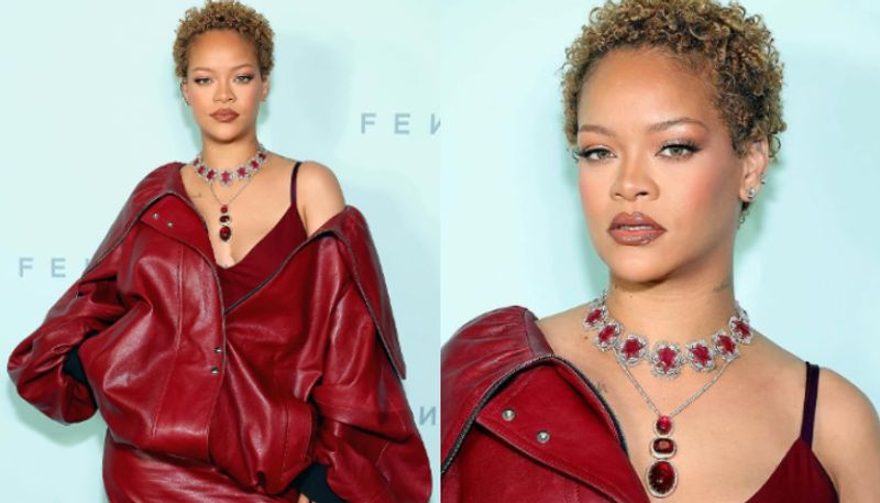 Rihanna mixes Sabyasachi necklace with Manish Malhotra choker for Fenty event