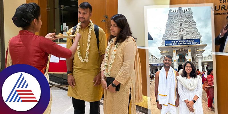 Cricketer Mayank Agarwal performs 'Sarpa Sanskara' ritual at Kukke Subrahmanya temple in Dakshina Kannada vkp