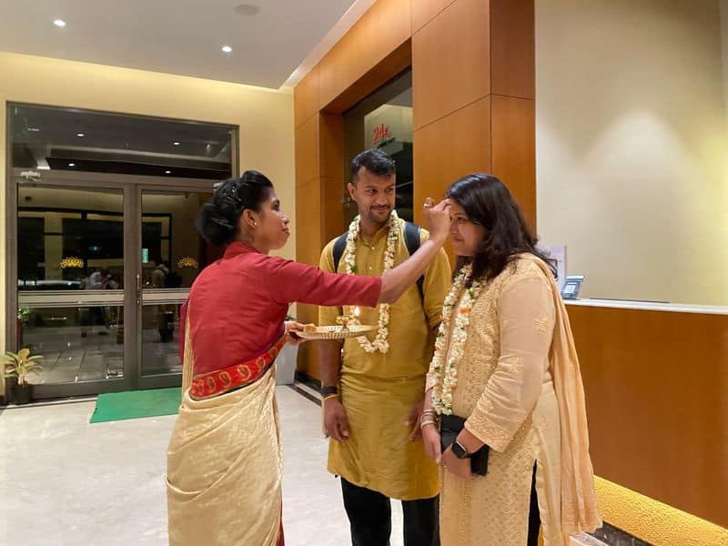 Cricketer Mayank Agarwal performs 'Sarpa Sanskara' ritual at Kukke Subrahmanya temple in Dakshina Kannada vkp