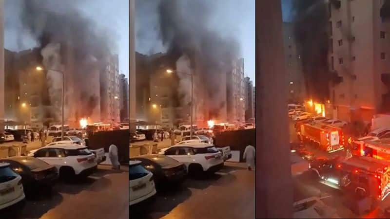 At least 41 labourers killed as massive fire engulfs whole building in Mangaf, deputy PM says vel