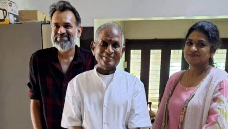 Newly Wed Premgi and his wife indu meet Ilaiyaraaja and got blessings gan