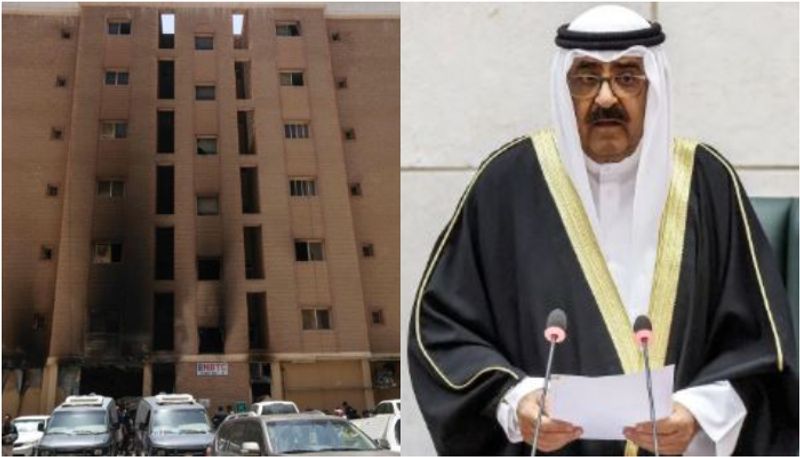 kuwait amir  ordered financial aid for Manqaf fire victims