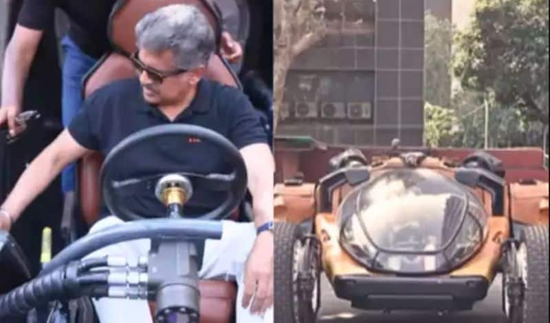 Anand Mahindra rides a 6 ton Bujji electric vehicle will which appear in Prabhas starrer Kalki 2898 AD Video viral akb