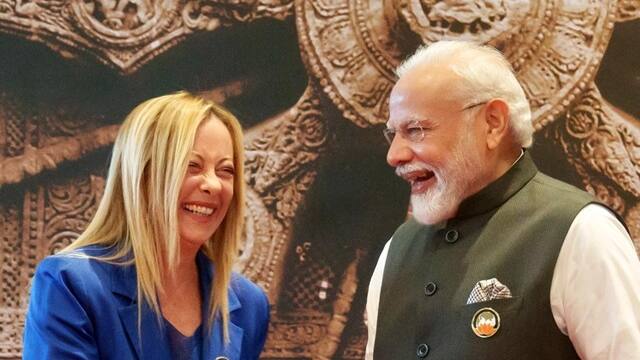 Giorgia Meloni With Narendra Modi