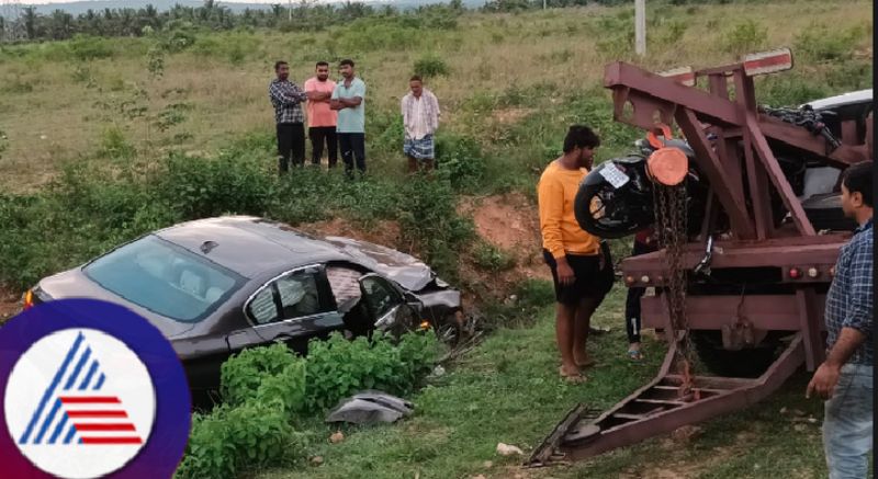 BMW car collides with pulsar bike 2 died on the spot channarayapattana rav